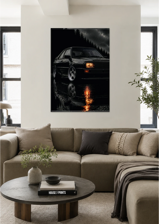 The Homologation Legend — Midnight Rain Noir Icons | Metal Wall Art
