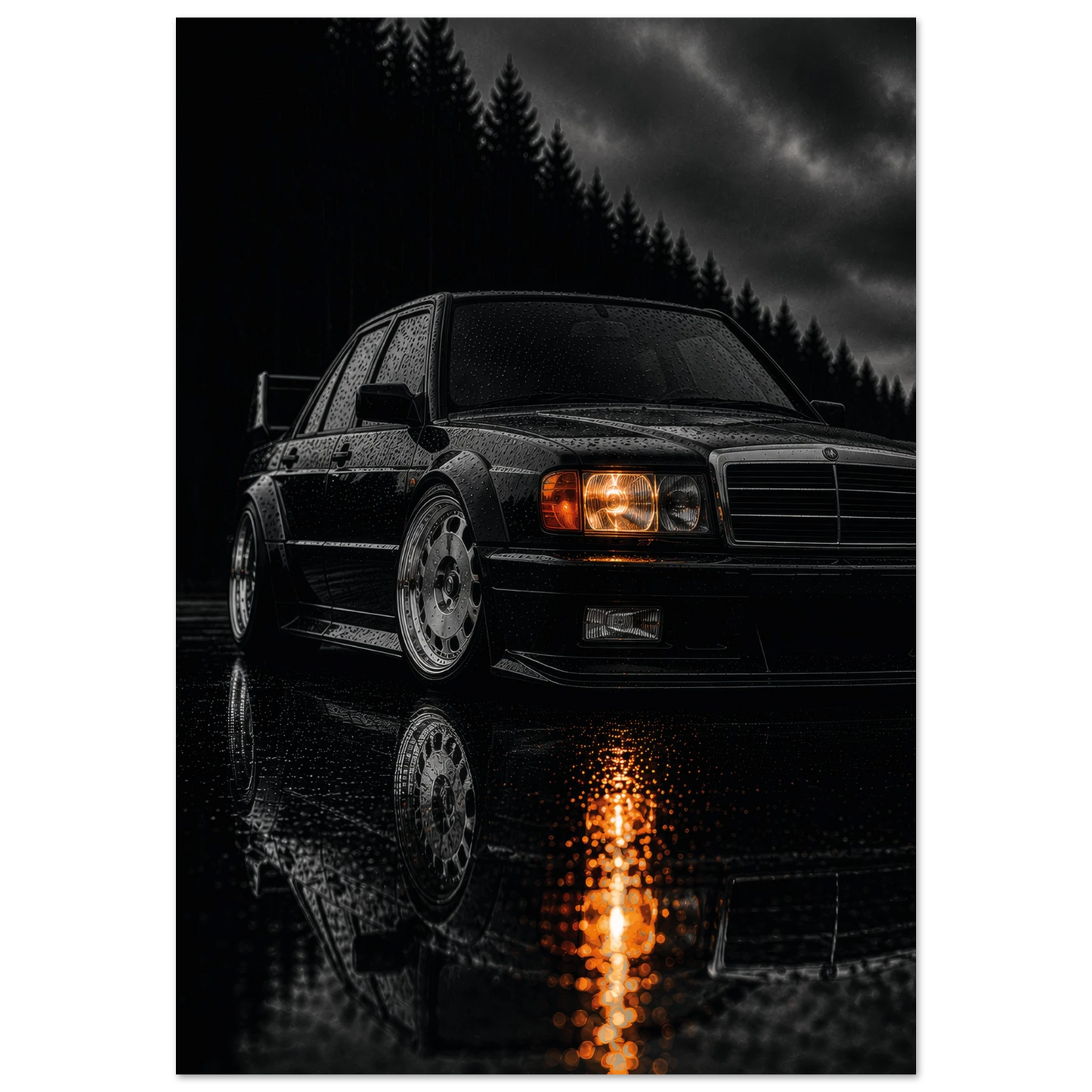 mercedes 190e dtm widebody metal wall art dibond 3mm