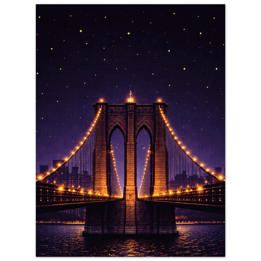 new york brooklyn bridge pixel pulse metal art dibond print wallart