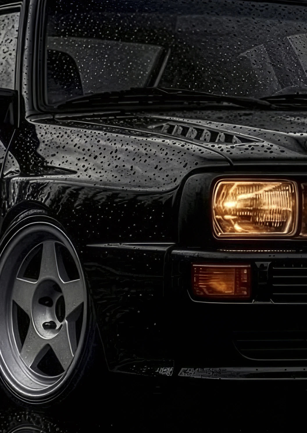 The Homologation Legend — Midnight Rain Noir Icons | Metal Wall Art