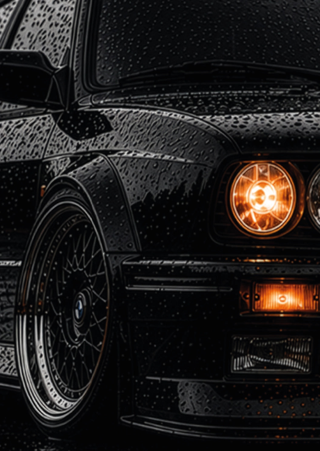 The Boxy Legend — Midnight Rain Noir Icons | Metal Wall Art