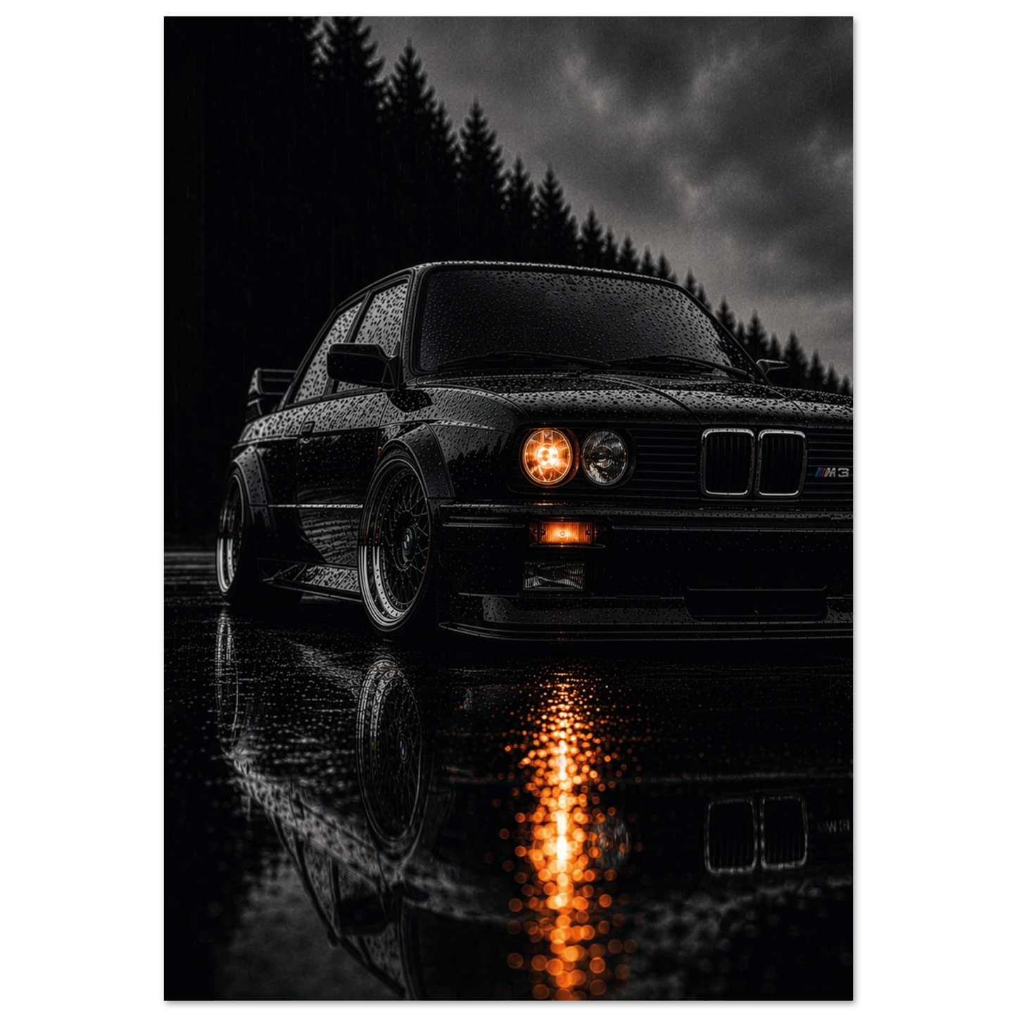 bmw e30 m3 m5 metal wall art dibond design widebody 80s legend car
