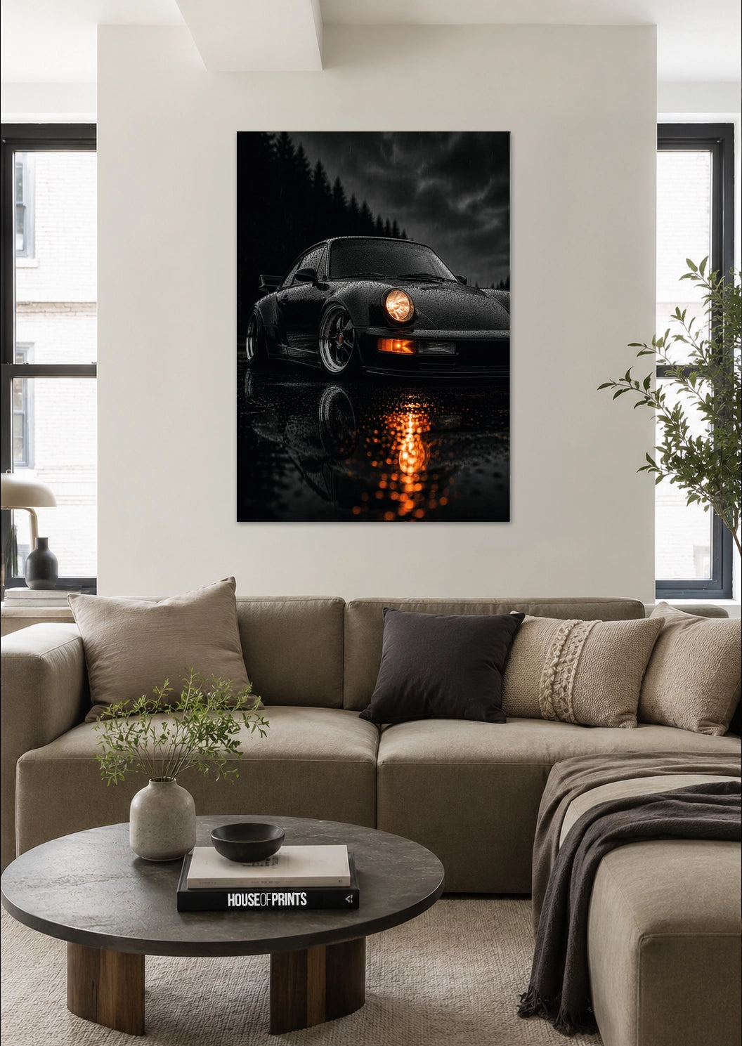 The Aircooled Widebody — Midnight Rain Noir Icons | Metal Wall Art