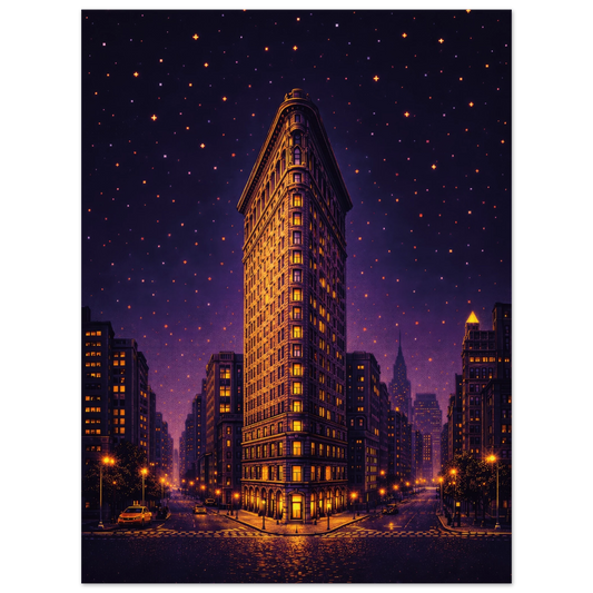 new york flatiron building pixel pulse metal art dibond print wallart