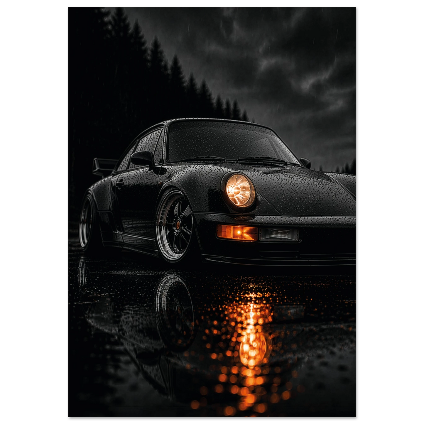 porsche 911 964 carrera widebody aircooled metal wall art dibond print