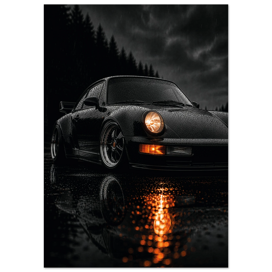 porsche 911 964 carrera widebody aircooled metal wall art dibond print