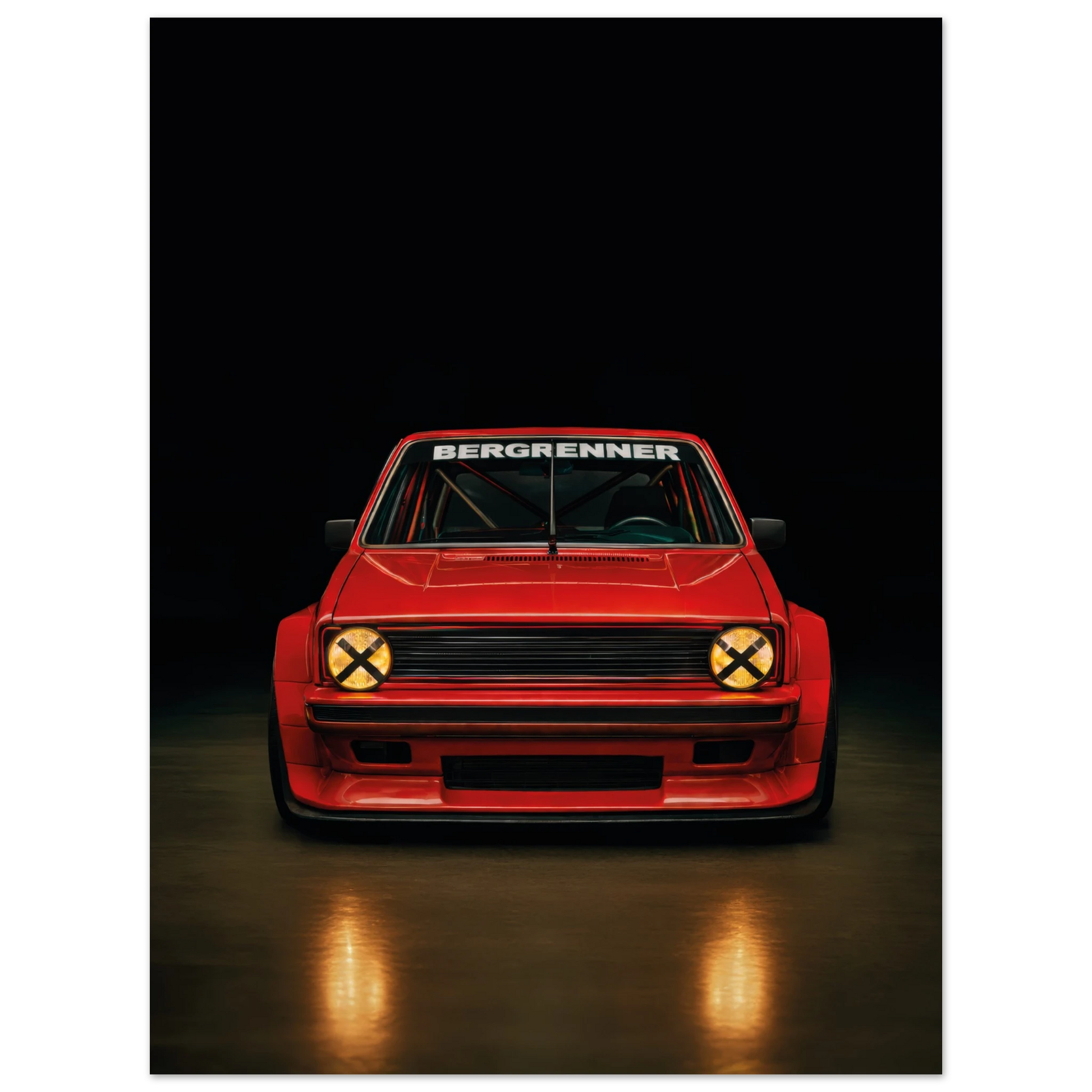 vw golf mk1 bergrenner hillclimb special edition metal dibond wallart print