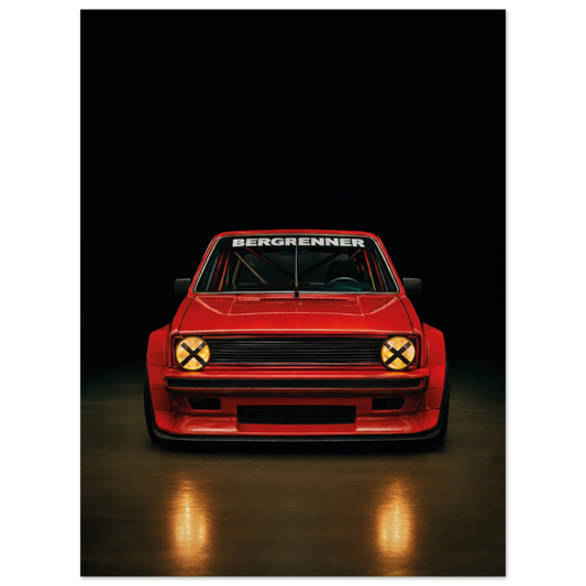 vw golf mk1 bergrenner hillclimb special edition metal dibond wallart print