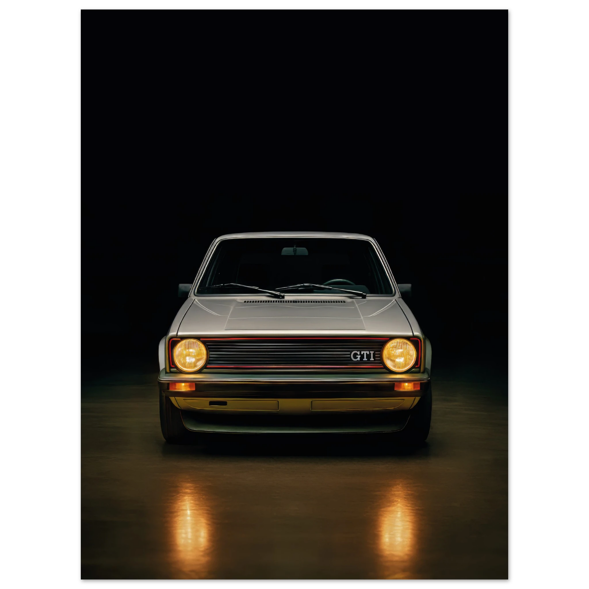 vw golf mk1 gti dibond metal wallart print