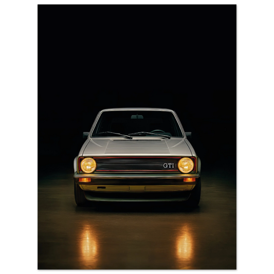 vw golf mk1 gti dibond metal wallart print