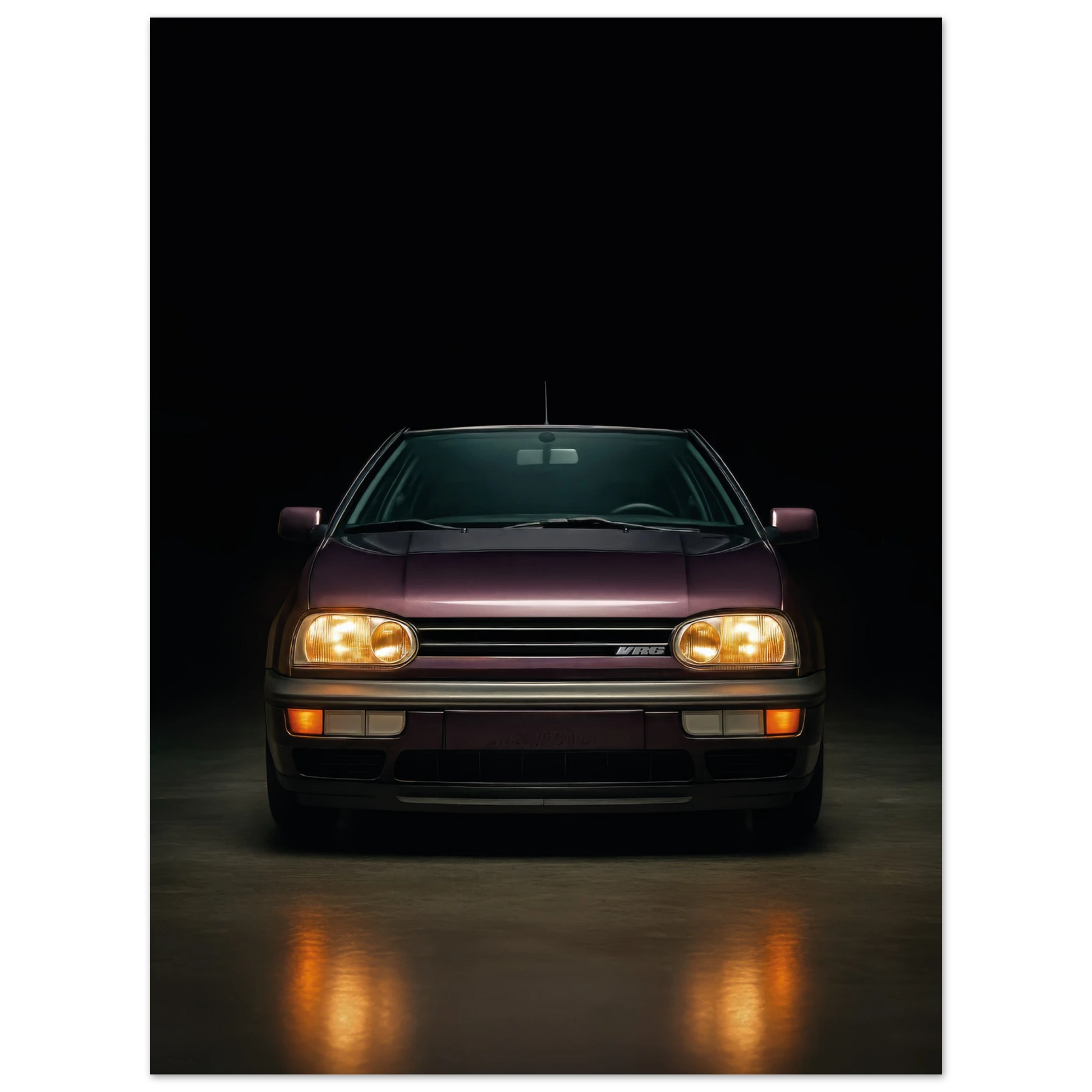 vw golf mk3 vr6 dibond metal wallart print