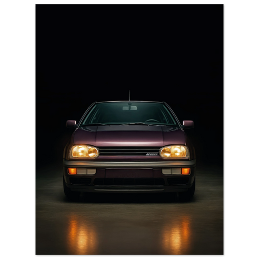 vw golf mk3 vr6 dibond metal wallart print