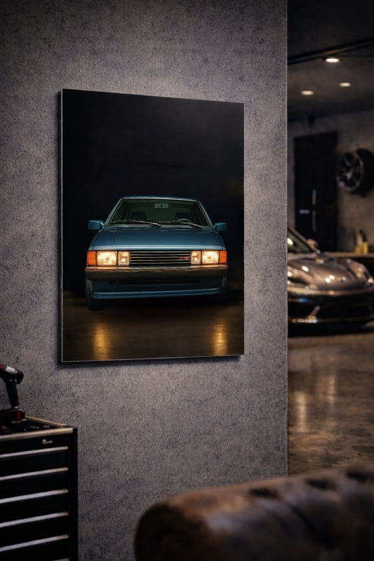 vw scirocco mk2 dibond metal wallart print in a mancave